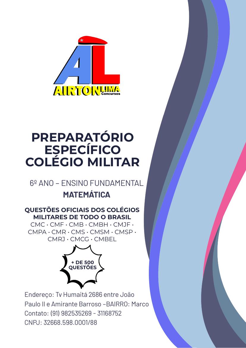 Capa do material Matemática – Preparatório Colégio Militar